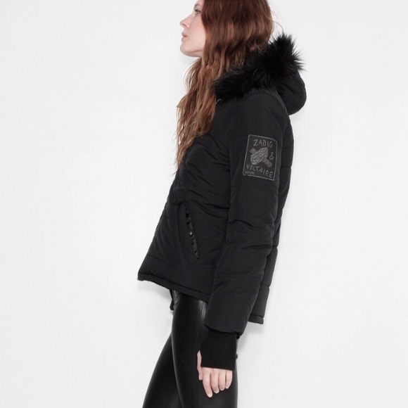 📸🆕 Z&V ღ Patch Quilt ღ Down Parka Faux Fur Trim - Picture 5 of 8